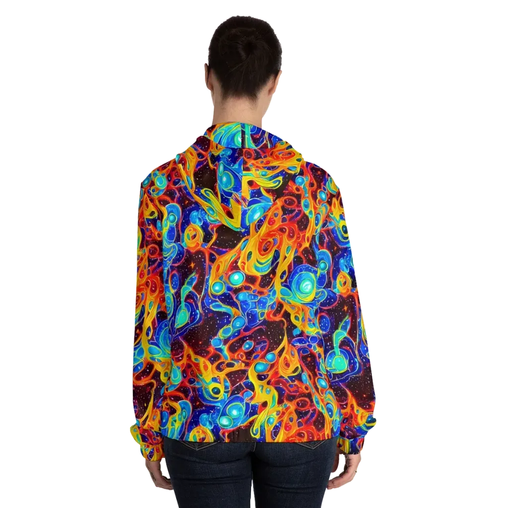 Stellar Fluid on Women's Full-Zip Hoodie — Back On Person