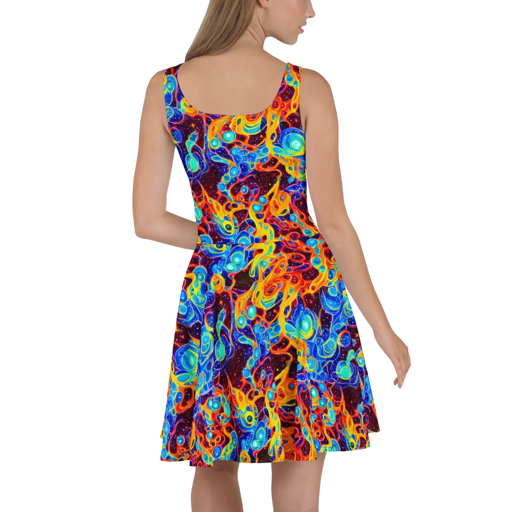 Stellar Fluid on Skater Dress — Back