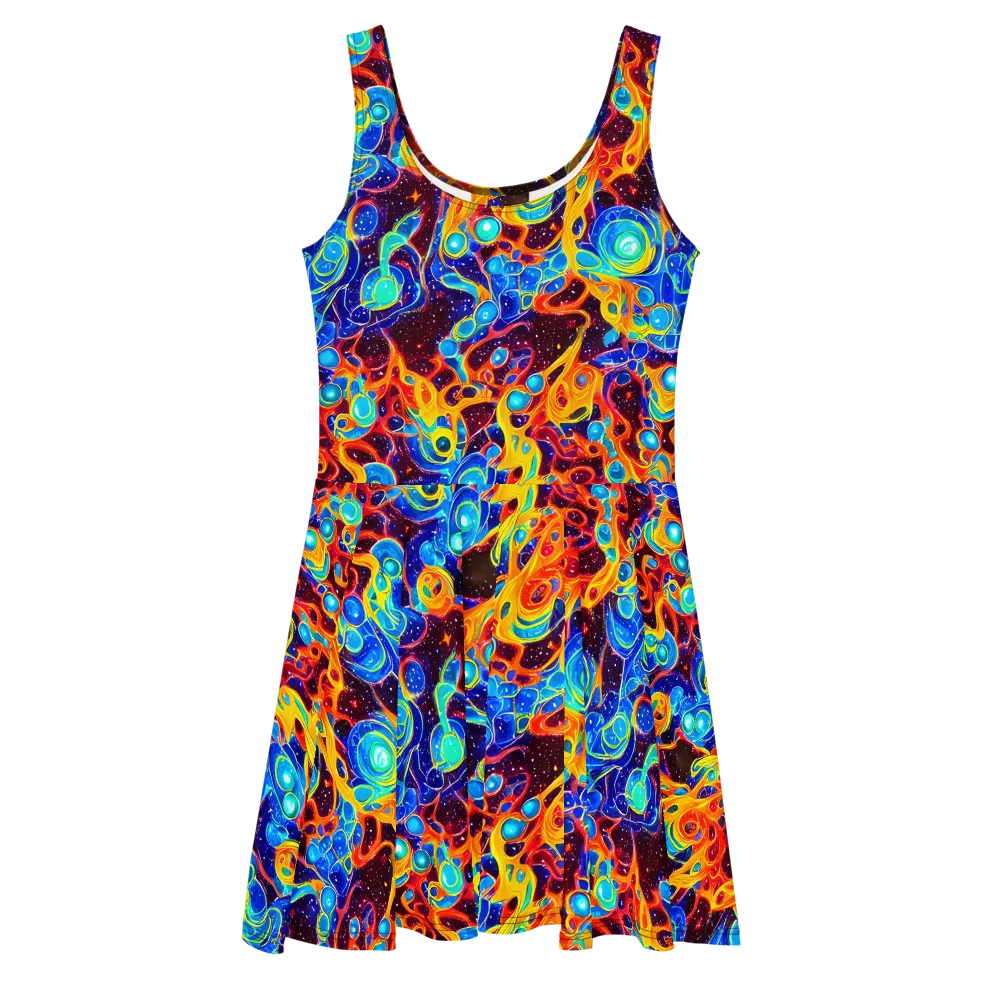 Stellar Fluid on Skater Dress — Front