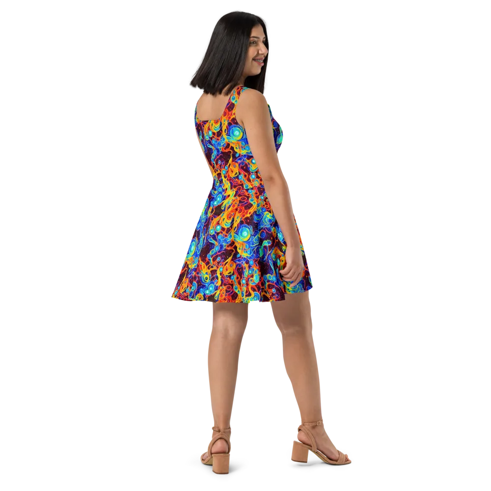 Stellar Fluid on Skater Dress — Right