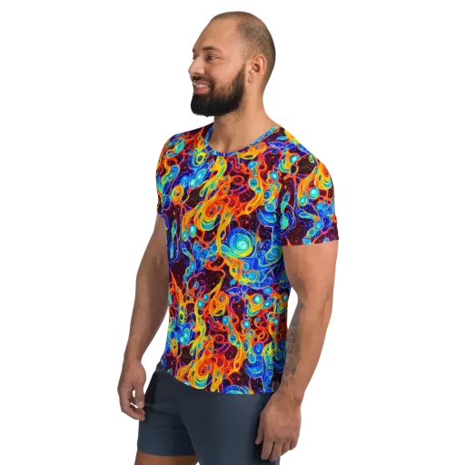 Stellar Fluid on a Men's Athletic T-Shirt