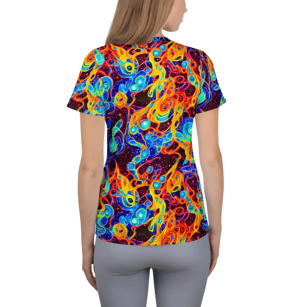Stellar Fluid on Women's Athletic T-Shirt — Back