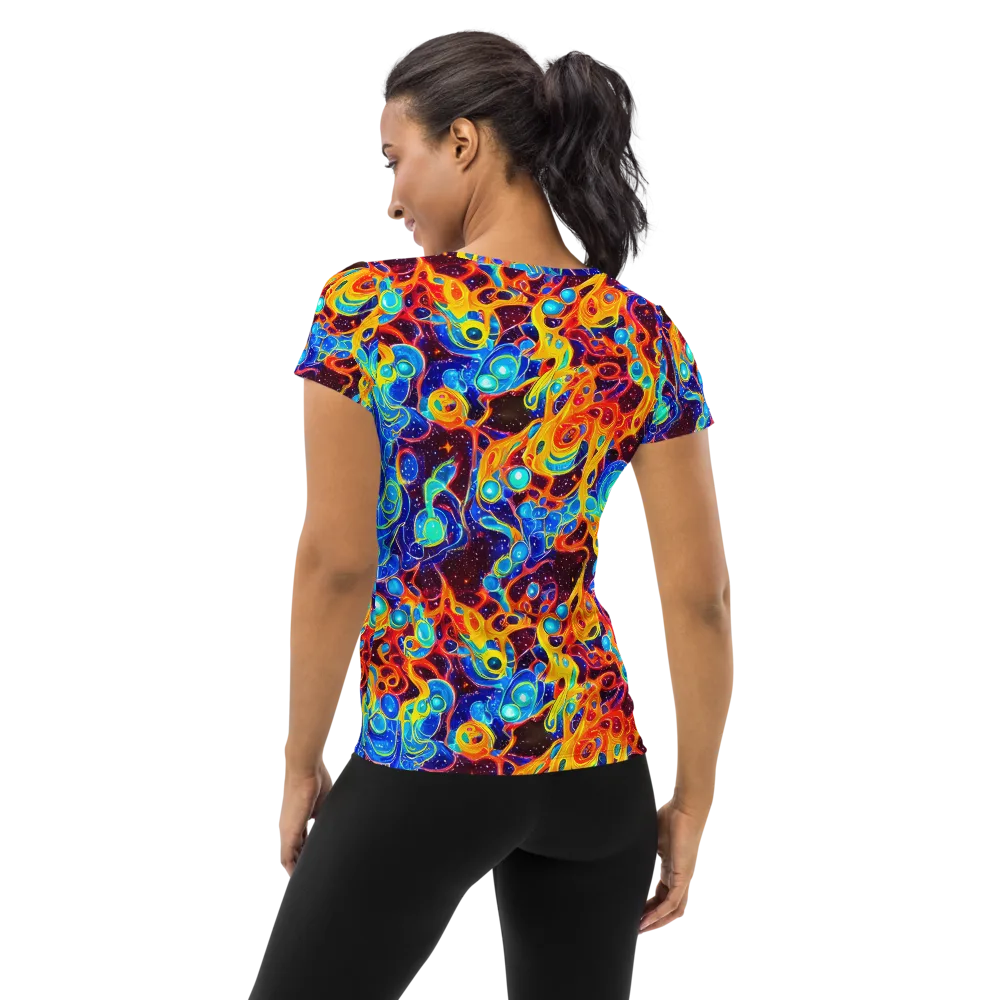 Stellar Fluid on Women's Athletic T-Shirt — Back