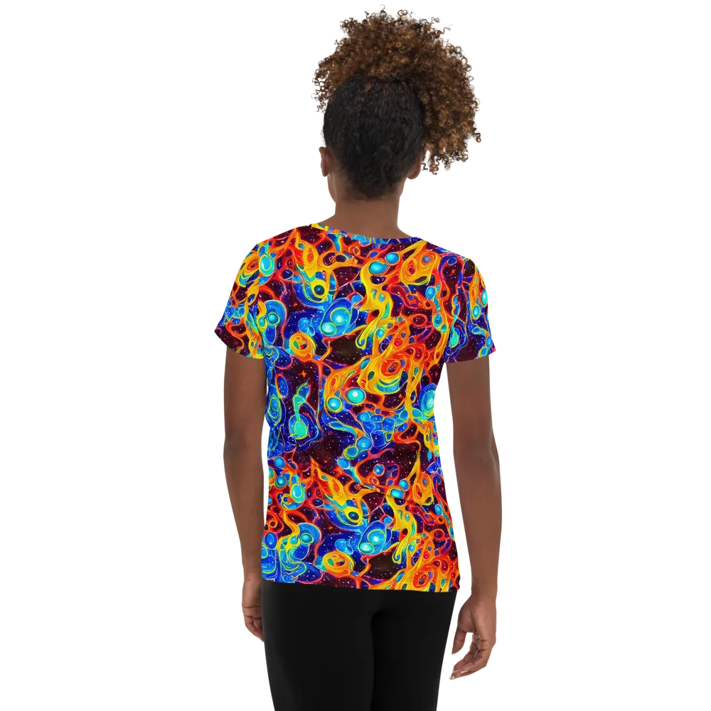 Stellar Fluid on Women's Athletic T-Shirt — Back