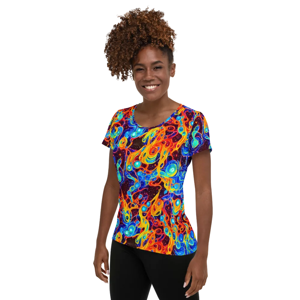 Stellar Fluid on Women's Athletic T-Shirt — Left