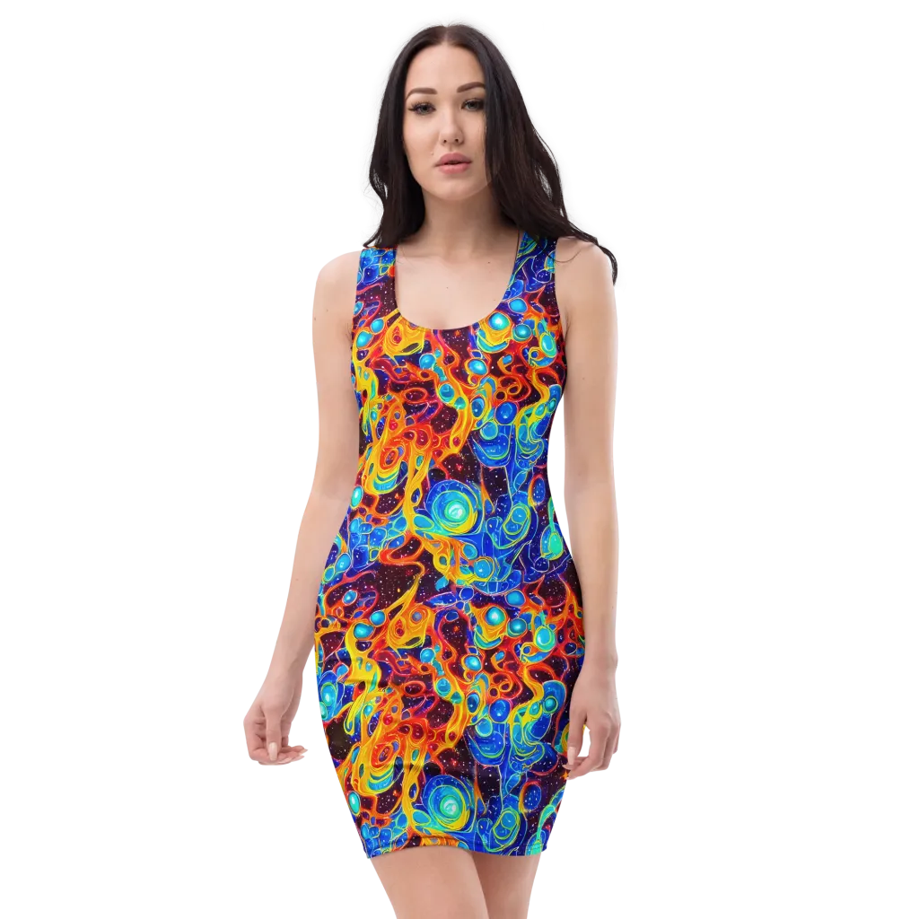 Stellar Fluid on Bodycon Dress — Front