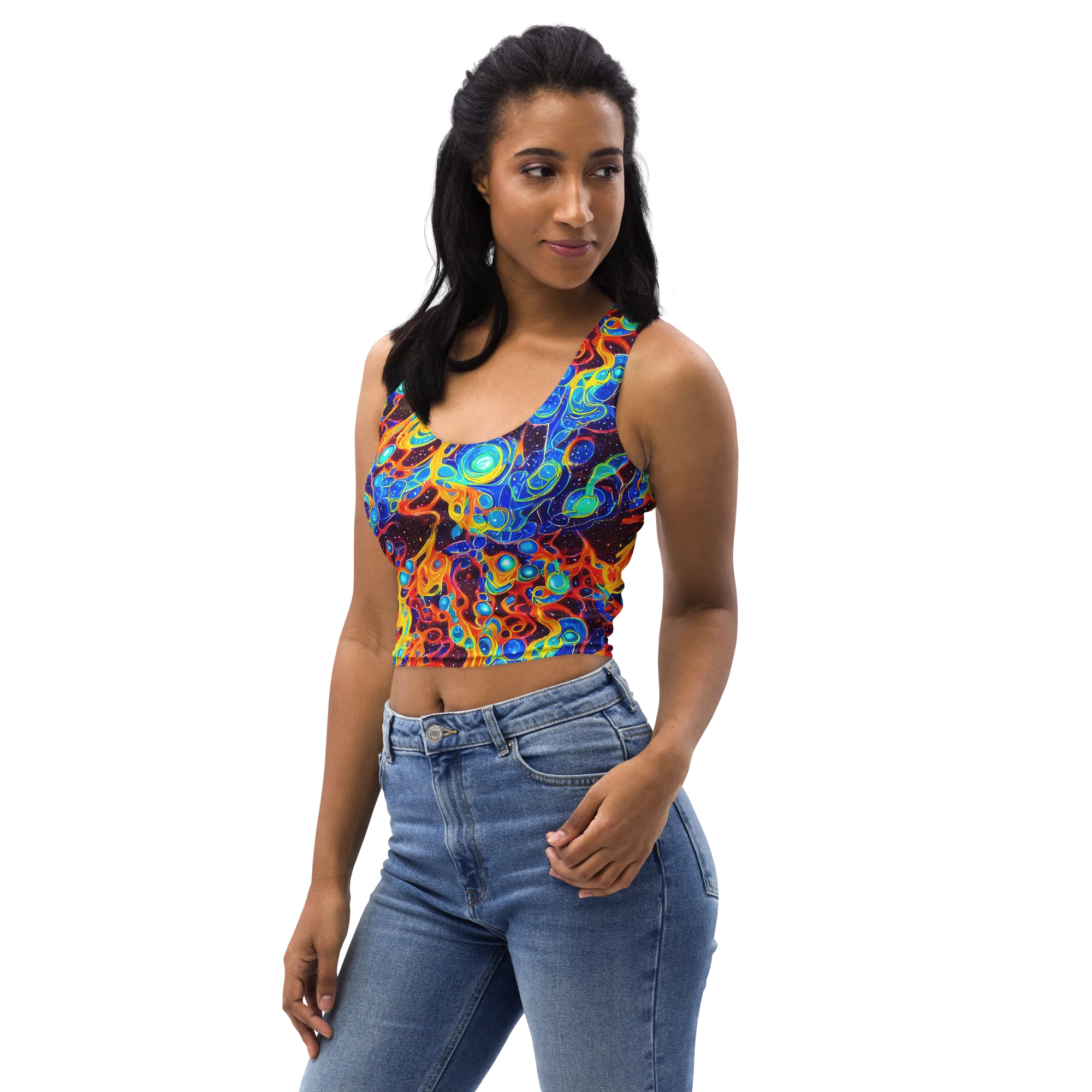 Stellar Fluid on Crop Top — Left Front
