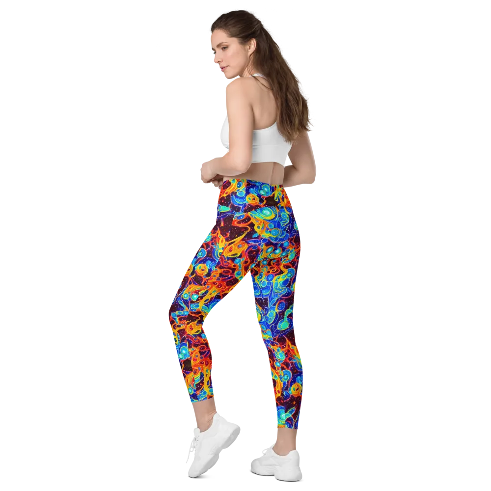 Stellar Fluid on Leggings with Pockets — Left Back