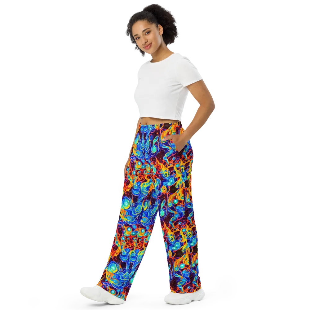 Stellar Fluid on Wide-Leg Pants — Left Front