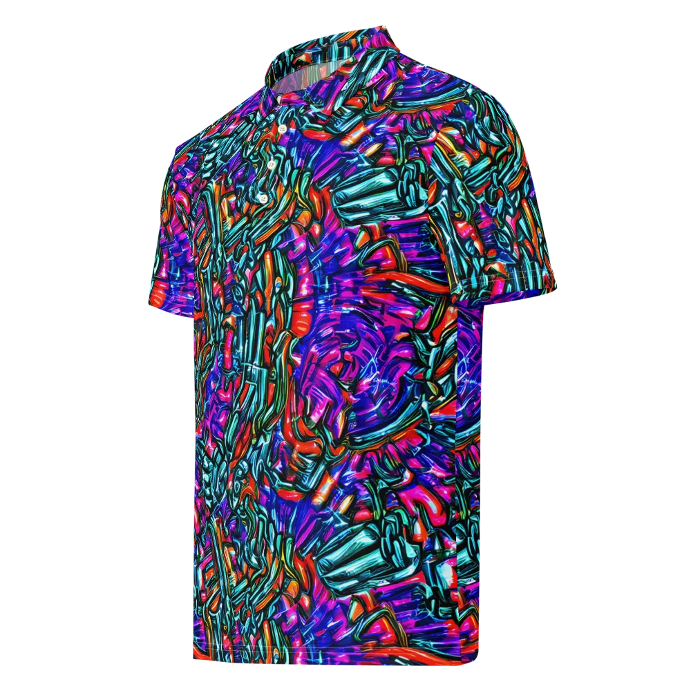 Electric Bamboo Nocturne on Men's Slim Fit Polo Shirt — Left Front