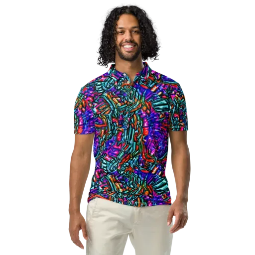 Electric Bamboo Nocturne on a Men's Slim Fit Polo Shirt