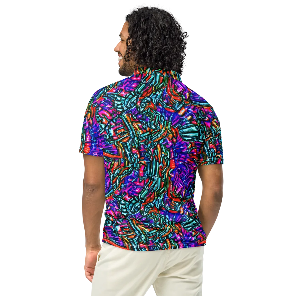 Electric Bamboo Nocturne on Men's Slim Fit Polo Shirt — Back