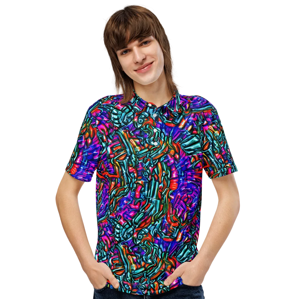 Electric Bamboo Nocturne on Men's Slim Fit Polo Shirt — Front