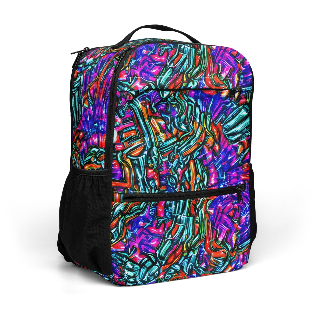 Electric Bamboo Nocturne on Utility Backpack — Right Front