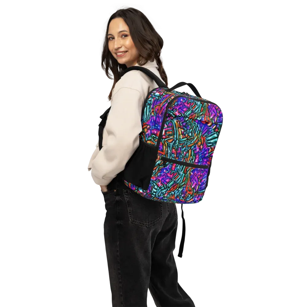 Electric Bamboo Nocturne on Utility Backpack — Back