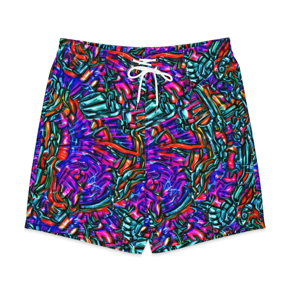 Electric Bamboo Nocturne on Men's Board Shorts — Front