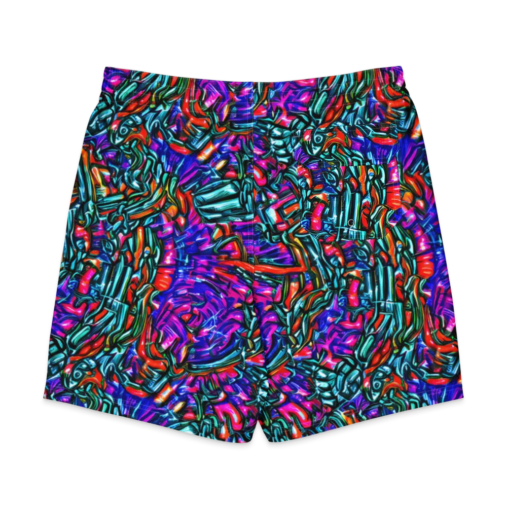 Electric Bamboo Nocturne on Men's Board Shorts — Back