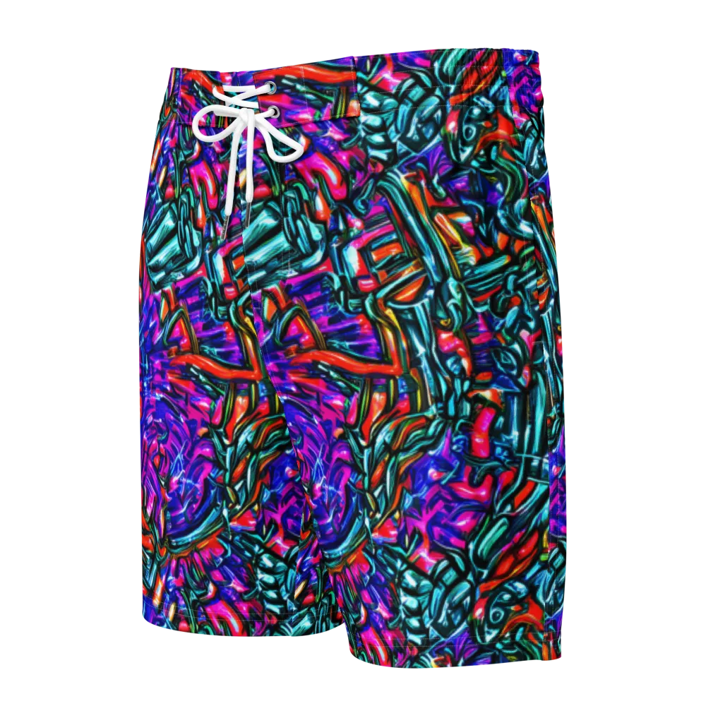 Electric Bamboo Nocturne on Men's Board Shorts — Front
