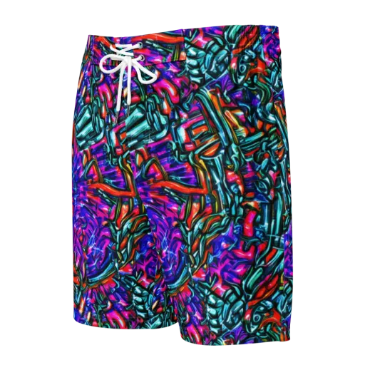 Electric Bamboo Nocturne on a Men's Board Shorts