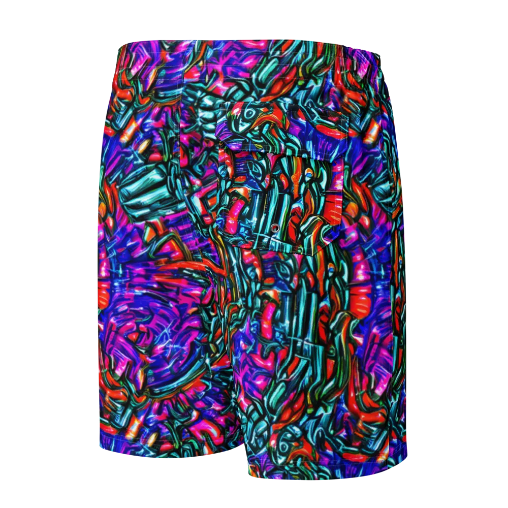 Electric Bamboo Nocturne on Men's Board Shorts — Back