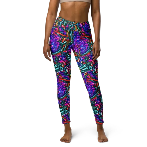 Electric Bamboo Nocturne on a Yoga Leggings