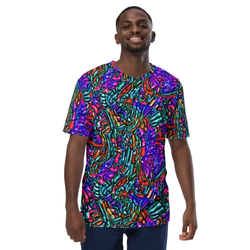 Electric Bamboo Nocturne on a Men's Crew Neck T-Shirt