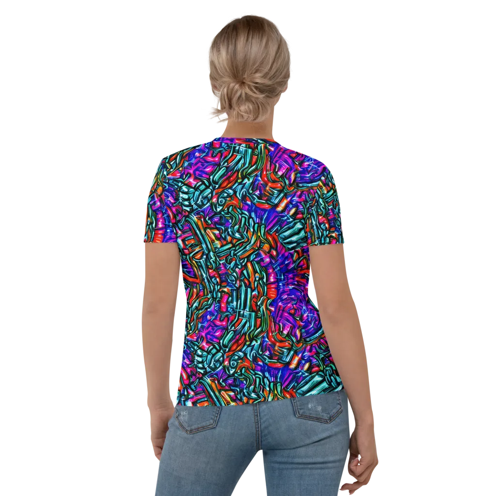 Electric Bamboo Nocturne on Women's Crew Neck T-Shirt — Back
