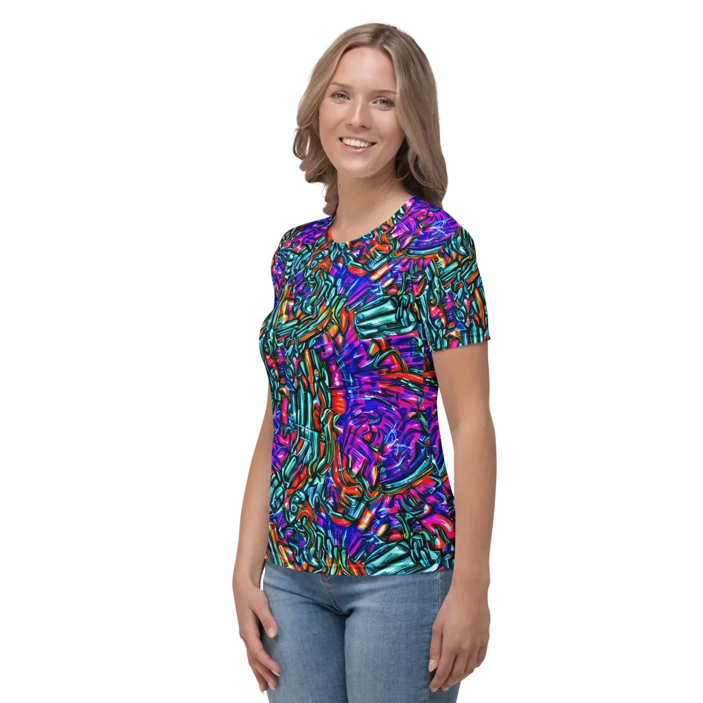 Electric Bamboo Nocturne on Women's Crew Neck T-Shirt — Left