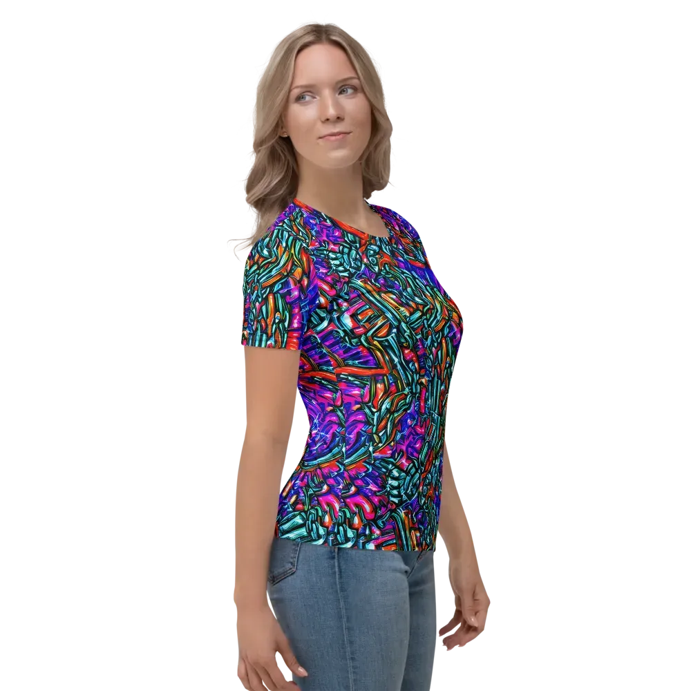Electric Bamboo Nocturne on Women's Crew Neck T-Shirt — Right