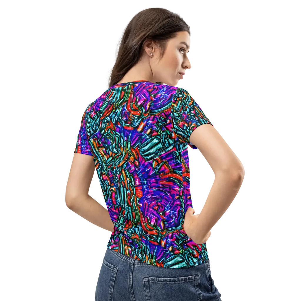 Electric Bamboo Nocturne on Women's Crew Neck T-Shirt — Back