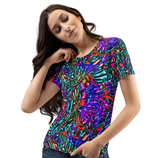 Electric Bamboo Nocturne on a Women's Crew Neck T-Shirt