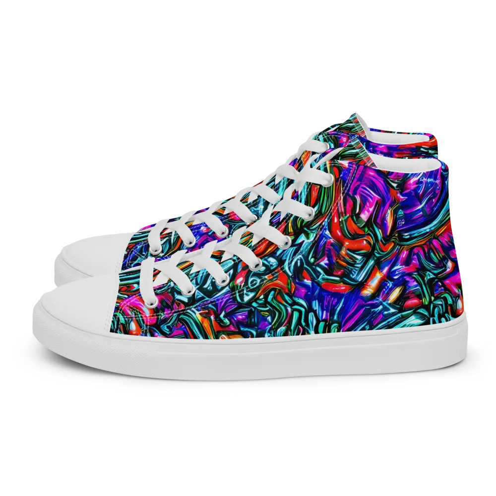 Electric Bamboo Nocturne on Women's High Top Canvas Shoes — Left