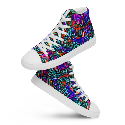 Electric Bamboo Nocturne on a Women's High Top Canvas Shoes