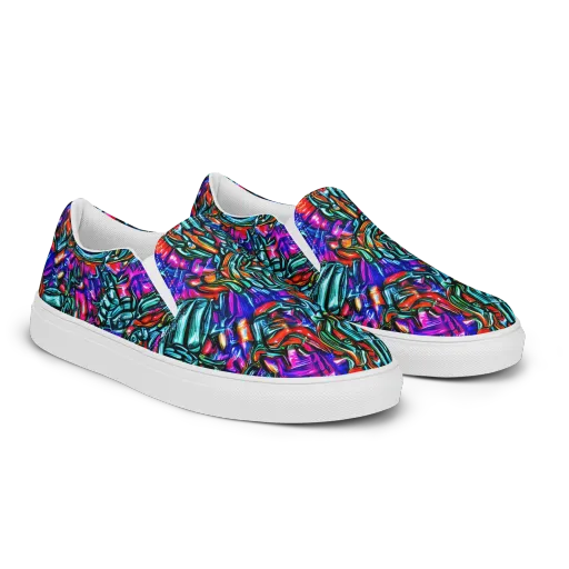 Electric Bamboo Nocturne on a Men's Slip-On Canvas Shoes
