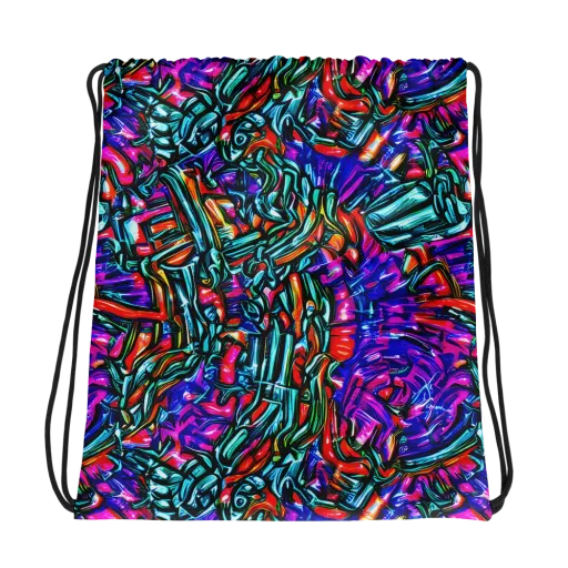 Electric Bamboo Nocturne on a Drawstring Bag