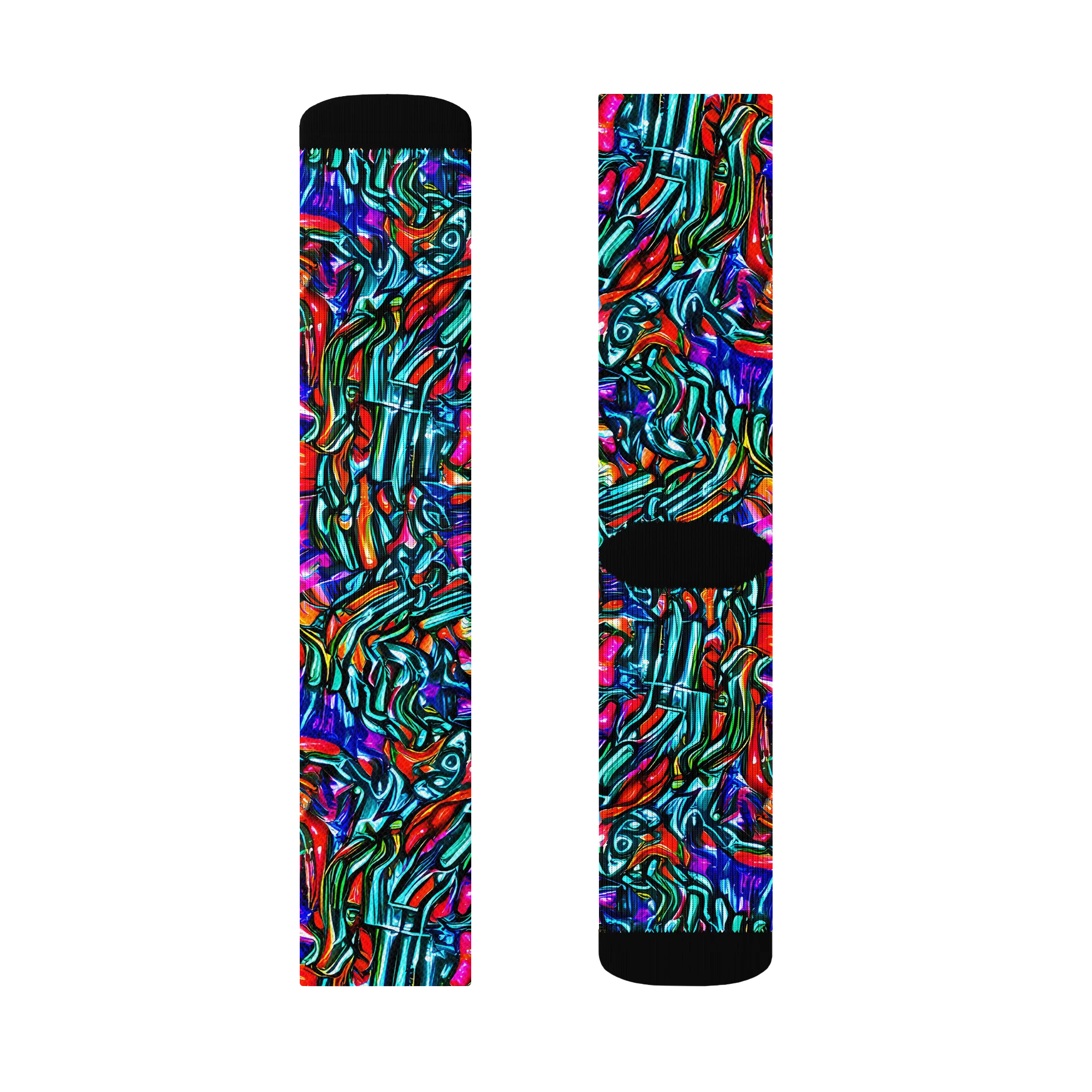 Electric Bamboo Nocturne on Socks — Left Sock
