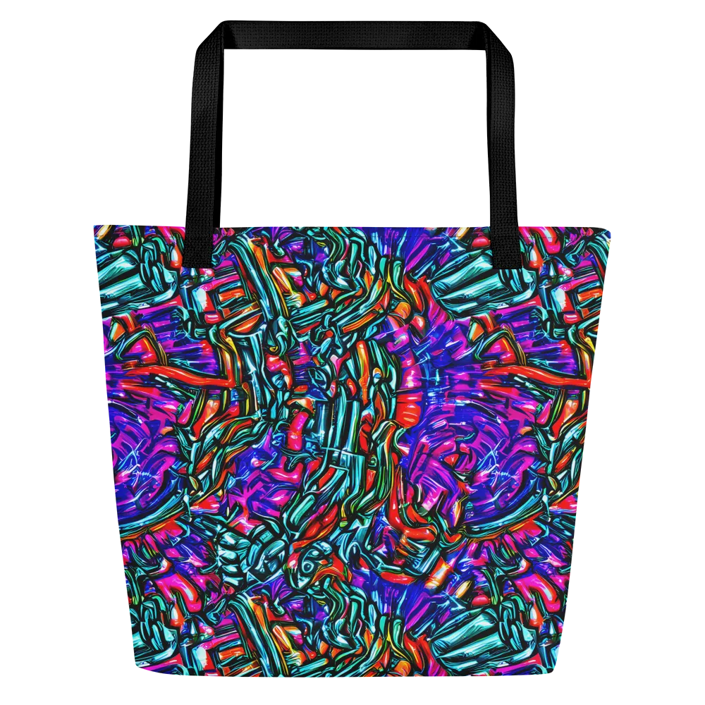 Electric Bamboo Nocturne on Large Tote Bag W/ Pocket — Front