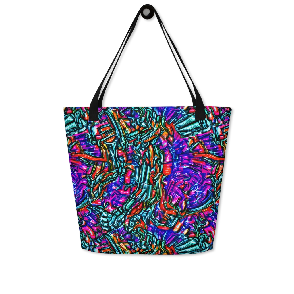 Electric Bamboo Nocturne on Large Tote Bag W/ Pocket — Front