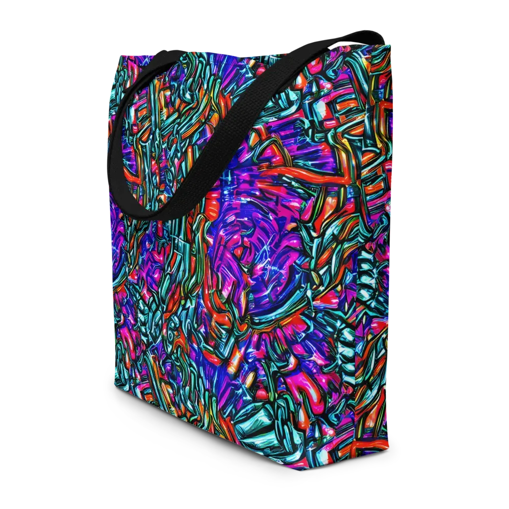 Electric Bamboo Nocturne on Large Tote Bag W/ Pocket — Front