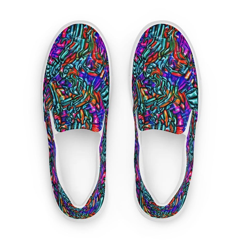 Electric Bamboo Nocturne on Women's Slip-On Canvas Shoes — Front