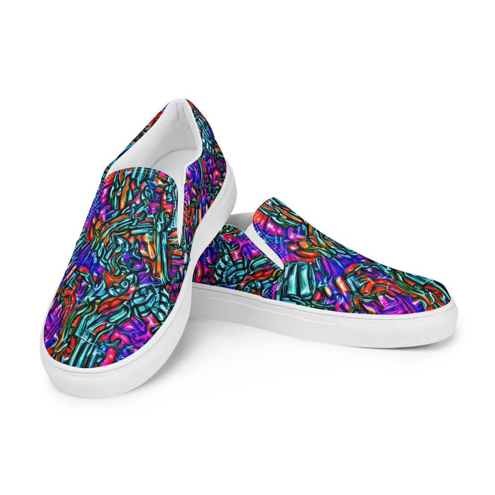 Electric Bamboo Nocturne on Women's Slip-On Canvas Shoes — Left Front