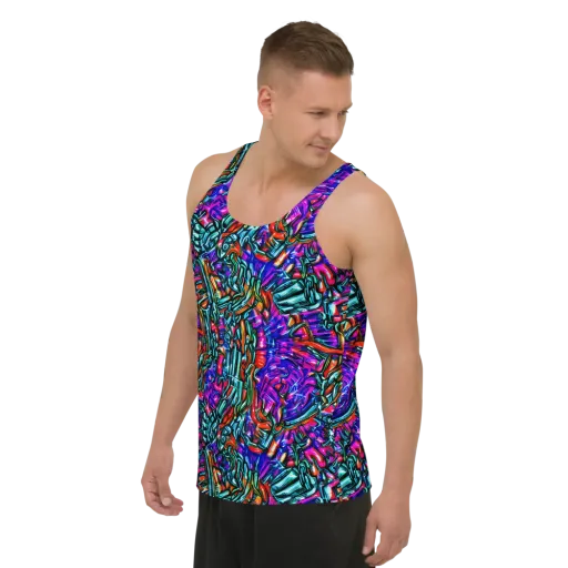 Electric Bamboo Nocturne on a Men's Tank Top