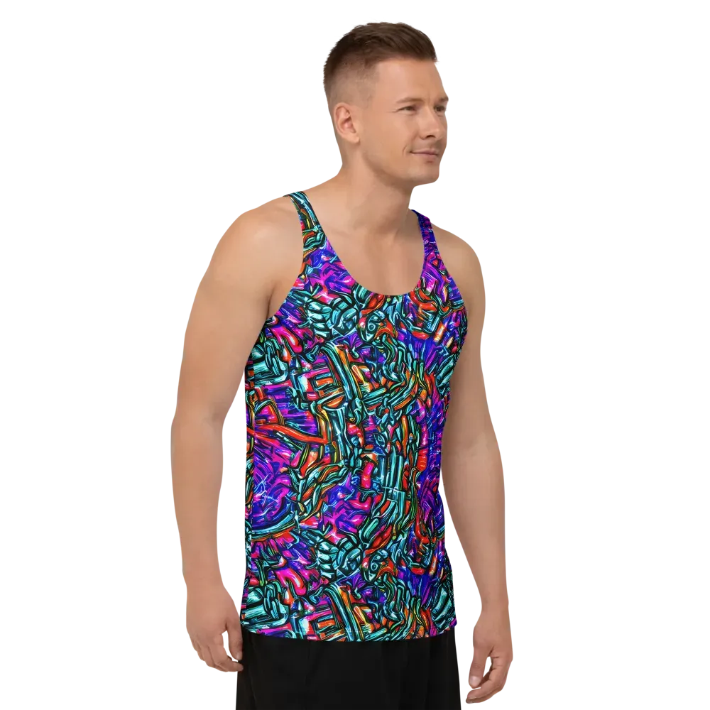 Electric Bamboo Nocturne on Men's Tank Top — Right Front
