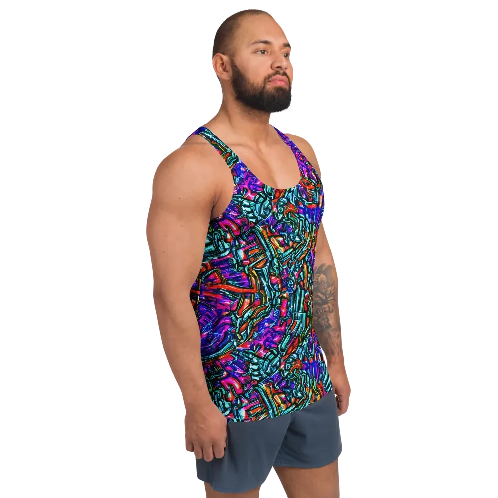 Electric Bamboo Nocturne on Men's Tank Top — Right Front