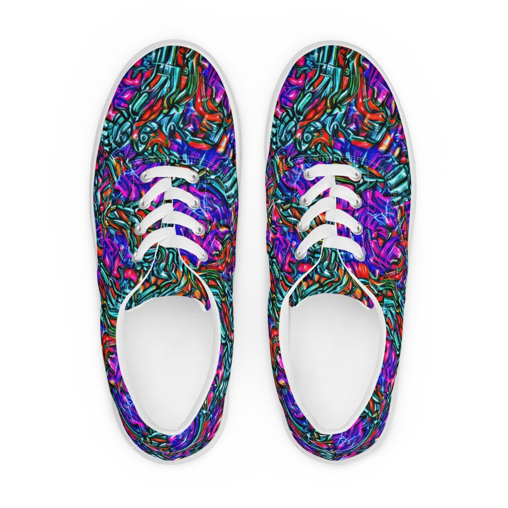 Electric Bamboo Nocturne on Men's Lace-Up Canvas Shoes — Front