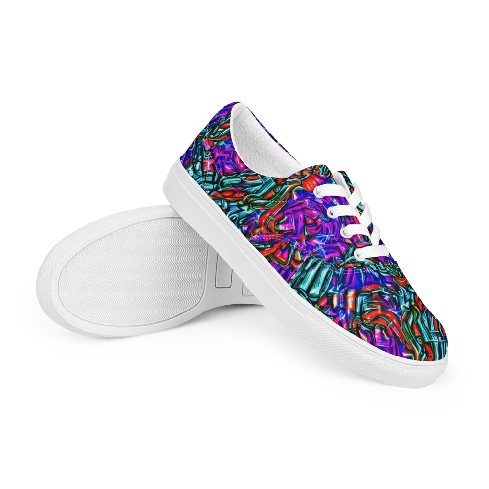 Electric Bamboo Nocturne on Men's Lace-Up Canvas Shoes — Right Front