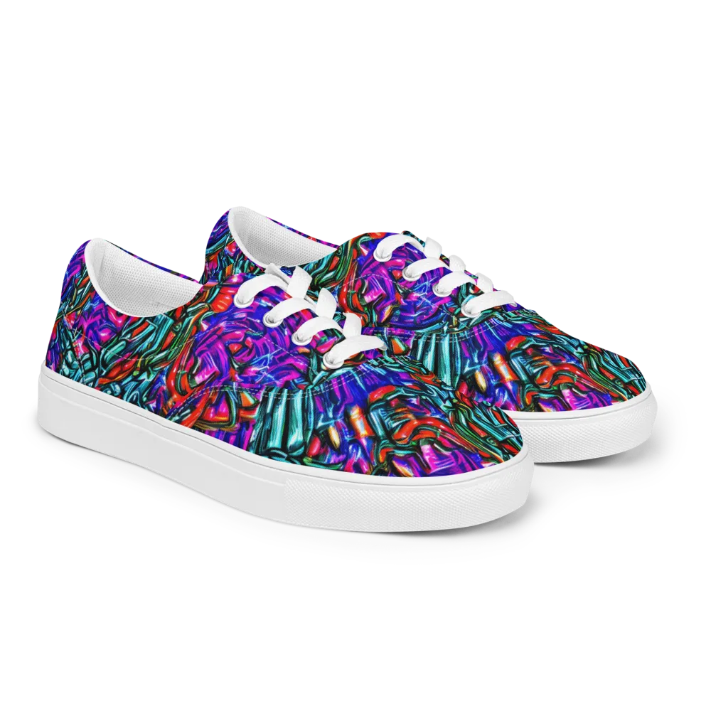 Electric Bamboo Nocturne on Men's Lace-Up Canvas Shoes — Right Front
