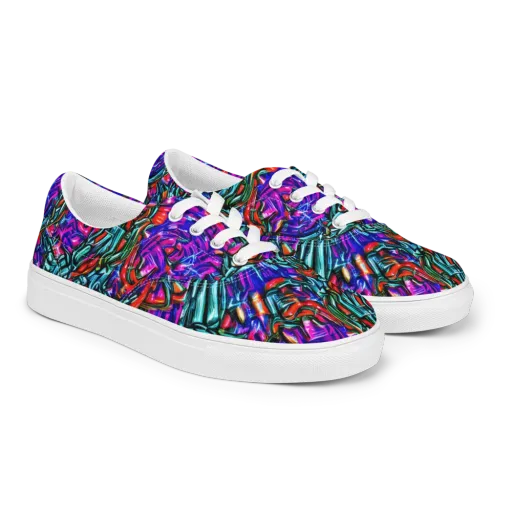Electric Bamboo Nocturne on a Men's Lace-Up Canvas Shoes