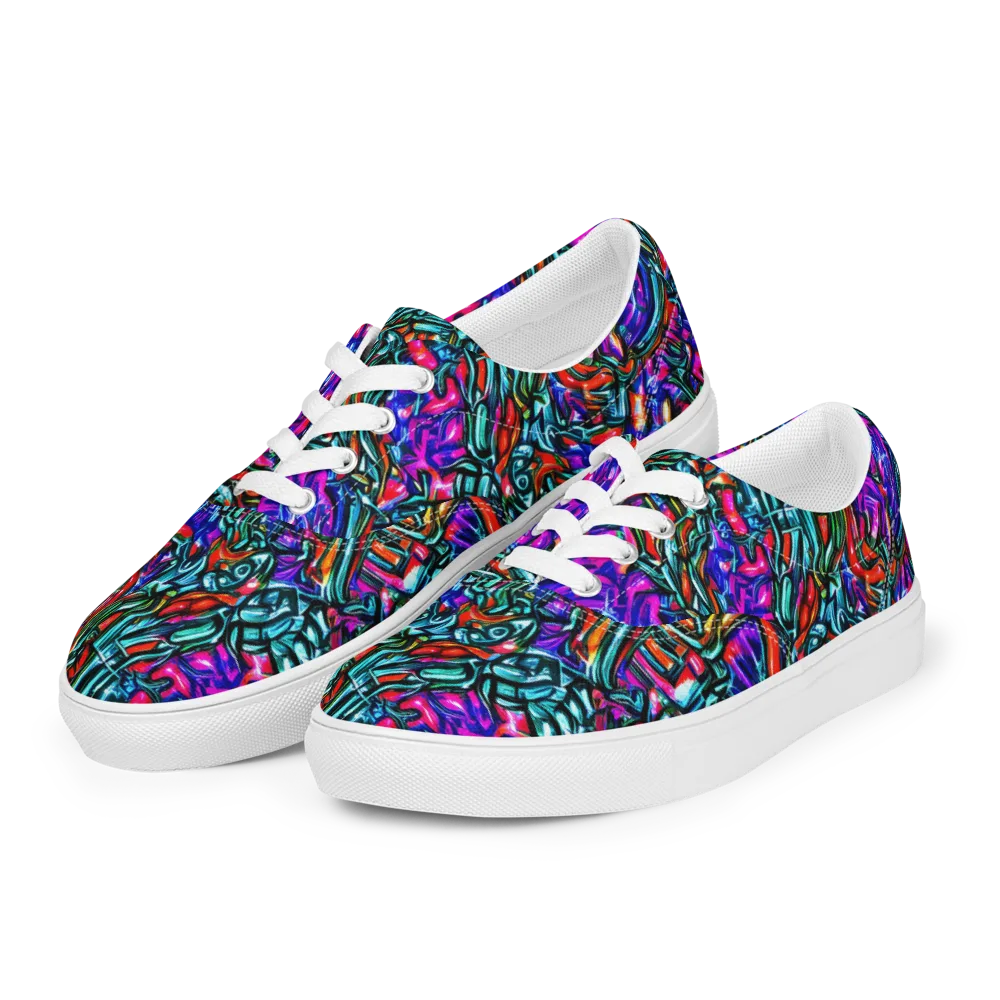 Electric Bamboo Nocturne on Men's Lace-Up Canvas Shoes — Left Front