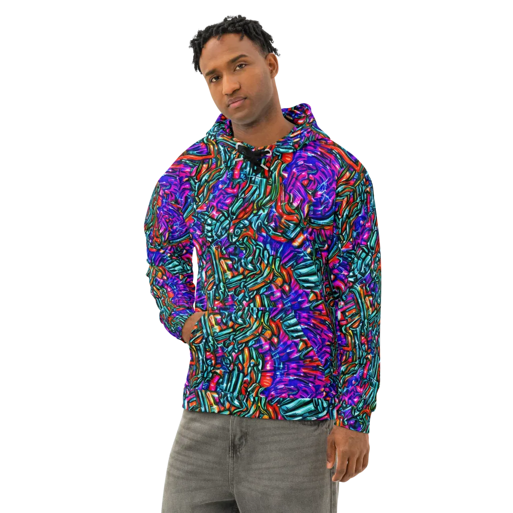 Electric Bamboo Nocturne on Cotton Hoodie — Left Front